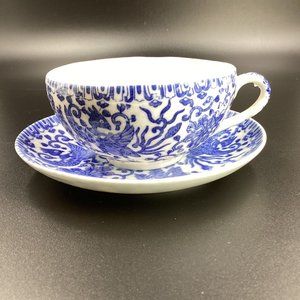Vtg 1940’s Maruta Phoenix Ware Bone China Blue Bird Cup and Saucer Set Japan